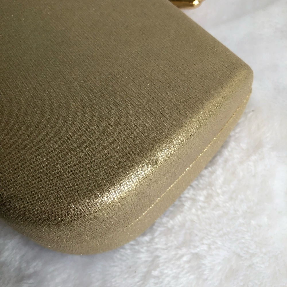 Nina Shell embellished Mina Gold Clutch Crossbody Bag - Picture 8 of 9